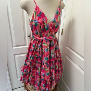 Vibrant Tropical Print Dress